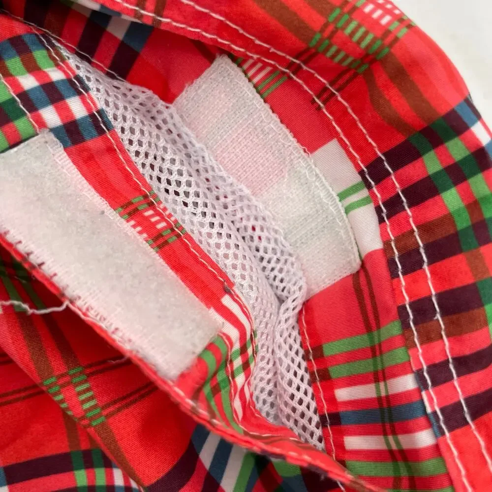 Red Plaid Swim Trunks Green White Summer Beach Winter Holiday Slazenger Size M